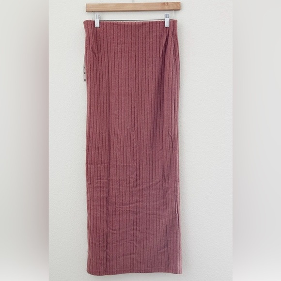 Urban Outfitters Ribbed Maxi Skirt In Mauve - Picture 7 of 7